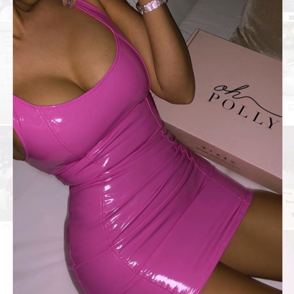 Barbie Pink Vinyl Mini Dress